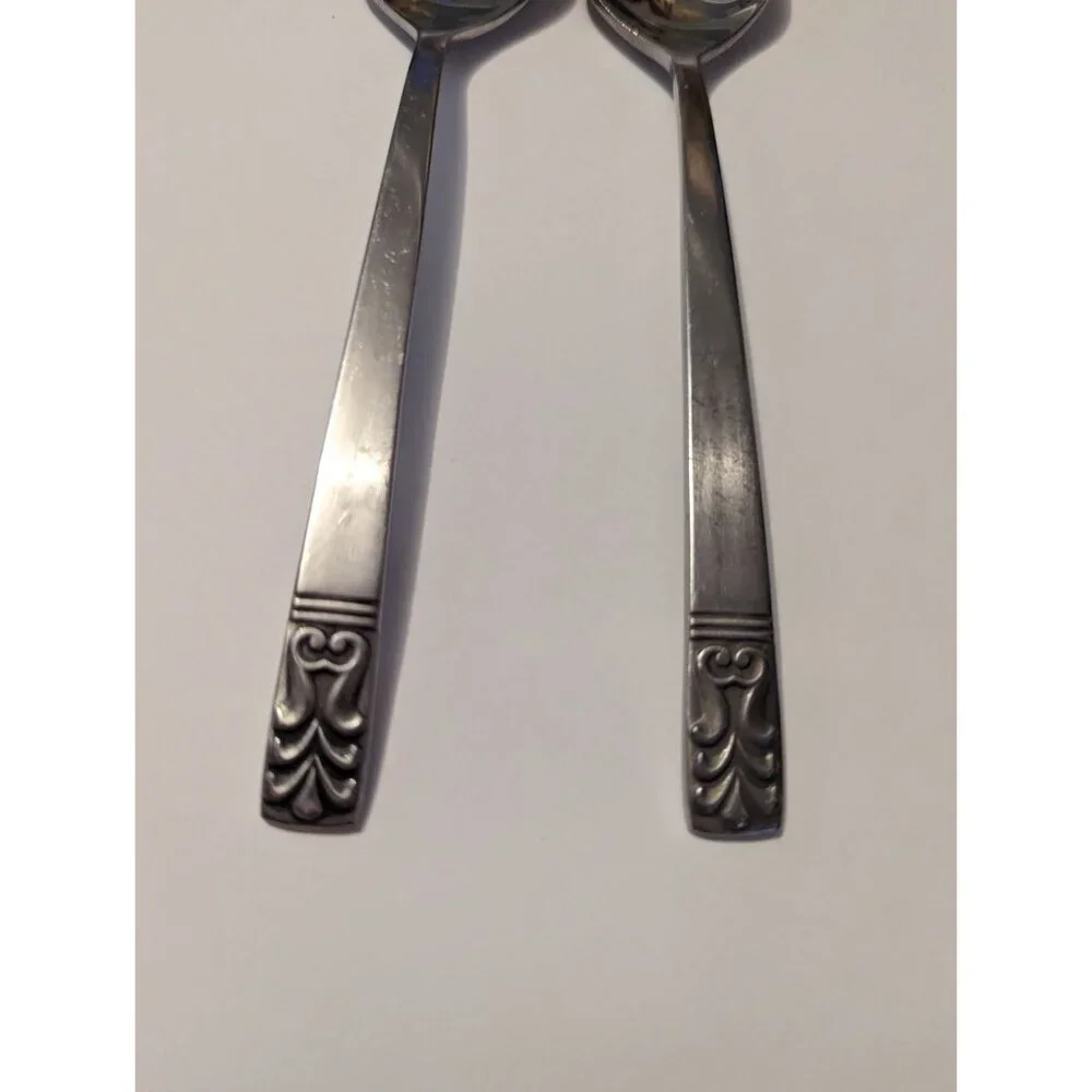 VTG CARLYLE Hong Kong stainless‎ cameo pattern lot 2 tablespoons replacement